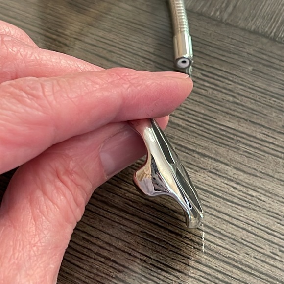 Vintage Silver-tone Round Omega Snake Chain with Pendant - Picture 9 of 16